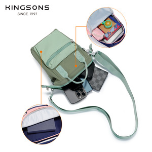 Kingsons Mini Crossbody Phone Bag Green And Light Yellow Water Resistant Outdoor Sports Women's Bag - Product Image 4