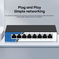 Commutateur Ethernet rapide non géré Tshield ZX-F1008D 8 ports 10/100 Mbps 1,6 Gbps, montage mural/de bureau, Plug & Play pour petites réseaux