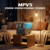 Station d'alimentation portable MPV5 3500Wh à onde sinusoïdale pure, batterie LiFePO4, panneau solaire, chargeur de voiture, lampe de poche MPPT pour les urgences domestiques