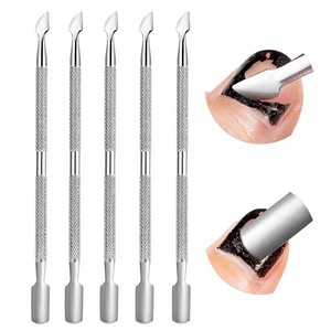 Stainless Steel <b>Nail</b> Cuticle Pusher Set Dual-End Flat Reusable Manicure & Pedicure <b>Tool</b> - Product Image 6