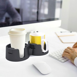 Table Anti-Spill Cup Holder Drink with Anti-Slip <b>Mat</b> Fits Drink for Home Office Outdoors - Product Image 4