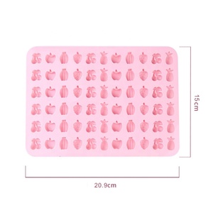 New 66 khoang Mini sô cô la <span class=keywords><strong>Silicone</strong></span> Gummy nướng khuôn khay kẹo khuôn của hình dạng trái cây - Product Image 6