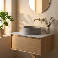 Vasque en béton écologique Architect Choice MB001, durable, en ciment naturel, pour comptoir, capacité 16L, design minimaliste pour un luxe.