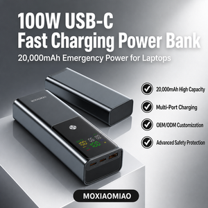 พาวเวอร์<span class=keywords><strong>แบ</strong></span>งค์สำหรับแล็ปท็อป 100W 20000mAh, ปลั๊กไฟ AC ใน<span class=keywords><strong>ต</strong></span>ัว, ชาร์จเร็วแบบไร้สาย, จอแสดงผล LED, สำหรับการเดินทางกลางแจ้ง - Product Image 1