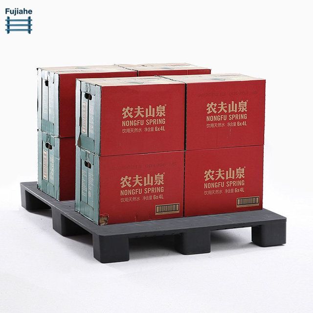 Virgin HDPE Plastic Pallet Red/Black/Blue/Grey Fujiahe 60x40x12cm 9 Feet Durable Warehouse Storage Logistic Supermarket