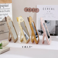 Miroir cosmétique personnalisé de haute qualité avec motif d'ours, pliable, mural/de bureau, avec boîte en papier pour dortoir