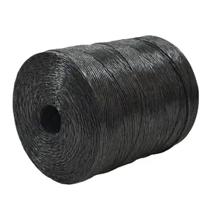 Fibrillated Twisted Twine 65 lbs Black Polypropylene Rope add UV for Trellising Tomatoes tying