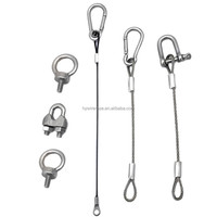 Câble de levage en acier avec extrémités serties et œillets, assemblage de câble de sécurité