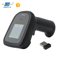 Escáner de Código de Barras Inalámbrico, Pantalla LCD 1D, 2D, QR, Interfaz USB Portátil con Base de Carga, Stock Disponible para Venta Al por Mayor