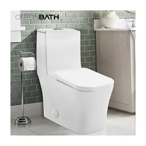 ORTONBATH Latin America square bowl seat Floor-Mounted One Piece wc Toilet with Standard Height and Soft-Close seat cover