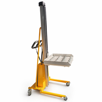 Lève-charge électrique compact à bloc en V avec tige extensible, capacité de charge 100kg-300kg, déplaceur latéral hydraulique pour manutention de rouleaux en allées étroites