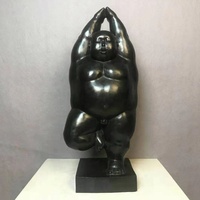 Grande statue de Fernando Botero en métal personnalisée pour l'extérieur Sculpture en bronze de yoga Grosse dame Sculpture en bronze Grosse femme
