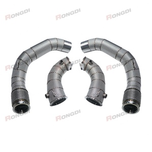 High-Performance 304 Stainless Steel Full Heat Shielding Diameter Reducing Downpipe for BMW F90 M5 OEM/ODM - Product Image 5