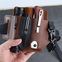 Pochette EDC, étui pour ceinture multi-outils, organisateur de ceinture EDC en cuir personnalisé pour lampe de poche, stylo et clip porte-clés