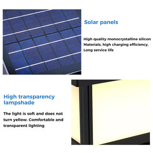 Solar-Sockelleuchten für Außen IP65 Wasserdicht, Verzinktes Eisen, Schwarz, Quadratische LED Zaunpfostenleuchte, 2 Jahre Garantie, 3500K/6000K Farbtemperatur - Product Image 2