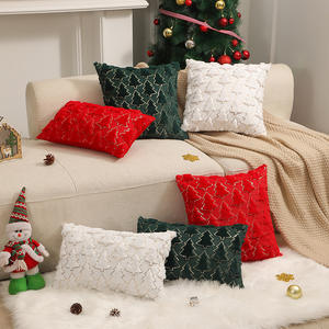 MU Arbre de Noël Maison Salon Canapé Coussin Fête Décoration Doux Moelleux Couvre Pour Coussins De Noël 16x16 Taie D'oreiller - Product Image 1