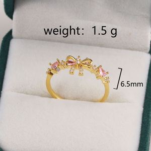 Classic Fashion <b>Heart</b> Shape Brass Ring for Women <b>Sweet</b> Girls Exquisite Shiny Zircon Open Ring - Product Image 2