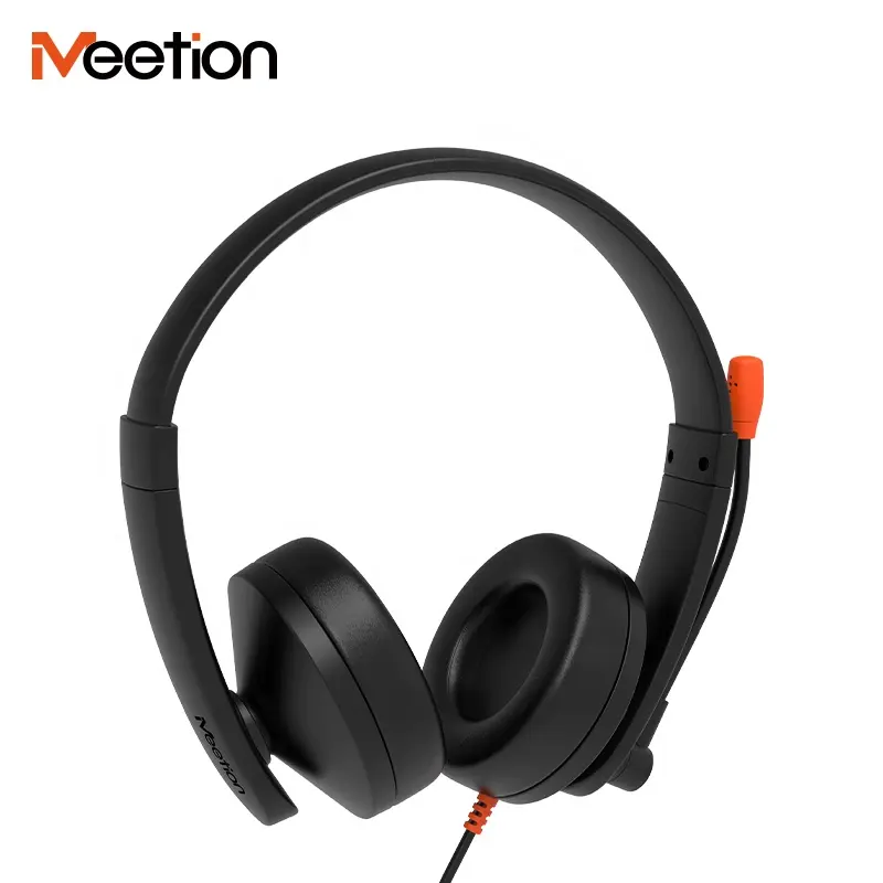 MEETION HP003U 3.5mm Microphone Jack And Handset Jack Two-wire Black With Volume Control Knob Wired Earphones