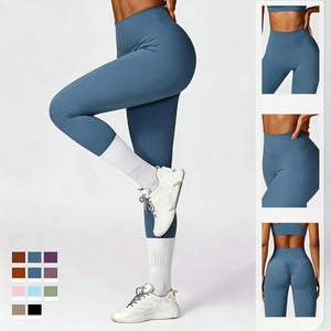 Conjunto de <span class=keywords><strong>2</strong></span> Piezas, <span class=keywords><strong>Top</strong></span> Corto <span class=keywords><strong>y</strong></span> Leggings para Mujer, Transpirable, Ligero, Tallas Grandes, Ropa Deportiva Sostenible, Ropa de Yoga, Marca Privada - Product Image 4