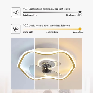 Lampes LED de plafond modernes pour usage résidentiel, <span class=keywords><strong>lustre</strong></span> en fer avec télécommande, abat-jour <span class=keywords><strong>blanc</strong></span> et <span class=keywords><strong>ventilateur</strong></span> - Product Image 4