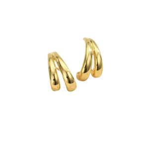 Boucles d'oreilles géométriques en forme de C, en alliage de zinc doré et argenté, bijoux de mode unisexe - Product Image 5