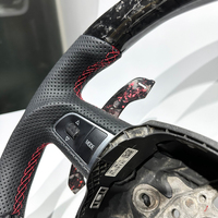 Volant sport en cuir perforé en fibre de carbone forgée noire personnalisé en usine pour Audi B7 B8 B9 C6 A3 A4