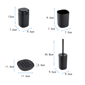 Ensemble <span class=keywords><strong>de</strong></span> <span class=keywords><strong>salle</strong></span> <span class=keywords><strong>de</strong></span> <span class=keywords><strong>bain</strong></span> 4 pièces en PS <span class=keywords><strong>blanc</strong></span> mat ou <span class=keywords><strong>noir</strong></span> mat avec finition originale pour un décor moderne <span class=keywords><strong>et</strong></span> élégant d'hôtel ou <span class=keywords><strong>de</strong></span> maison - Product Image 3