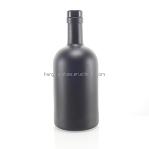 Botella de Vodka de Vidrio Esmerilado <span class=keywords><strong>Negro</strong></span> Mate de 500 ml con Logotipo Personalizado OEM ODM, Botella Vacía para Licores, Whisky, Ginebra y <span class=keywords><strong>Ron</strong></span> - Product Image 3