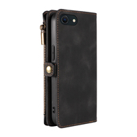 Dompet Kulit PU untuk iPhone 16E, 9 Slot Kartu + Kantong Koin Ber-resleting, Penyangga, Pemblokir RFID, 360 °   Perlindungan