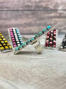 Bague Ajustable en Argent Sterling Fait Main avec Multiples Pierres Bague de Mariage pour Femmes - Product Image 3