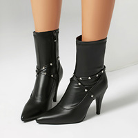 Bottes mi-mollet extensibles vert néon à bout pointu, style punk chic pour le printemps et l'été, idéales pour les loisirs et les voyages.