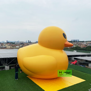 Pato Inflable Personalizado para Publicidad <span class=keywords><strong>en</strong></span> Exteriores, Pato de Goma Amarillo de Dibujos Animados, Juguete Acuático Fijo de PVC Impermeable - Product Image 4