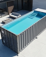 Piscine de luxe préfabriquée en conteneur de 40 pieds, piscine modulaire portable pour villa, jardin, complexe hôtelier, hôtel