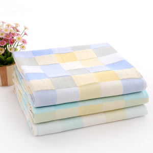 Couverture pour bébé à carreaux en gaze de coton pur double couche, 95x95 cm, perméable à l'air, séchage rapide, pour nourrissons et jeunes enfants - Product Image 2