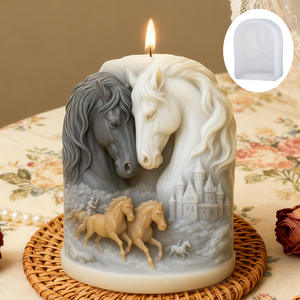 Molde de Silicona 3D Estereoscópico de Caballo y <span class=keywords><strong>Castillo</strong></span> para Hacer Velas, Jabones, Resina, Yeso y Manualidades - Product Image 4