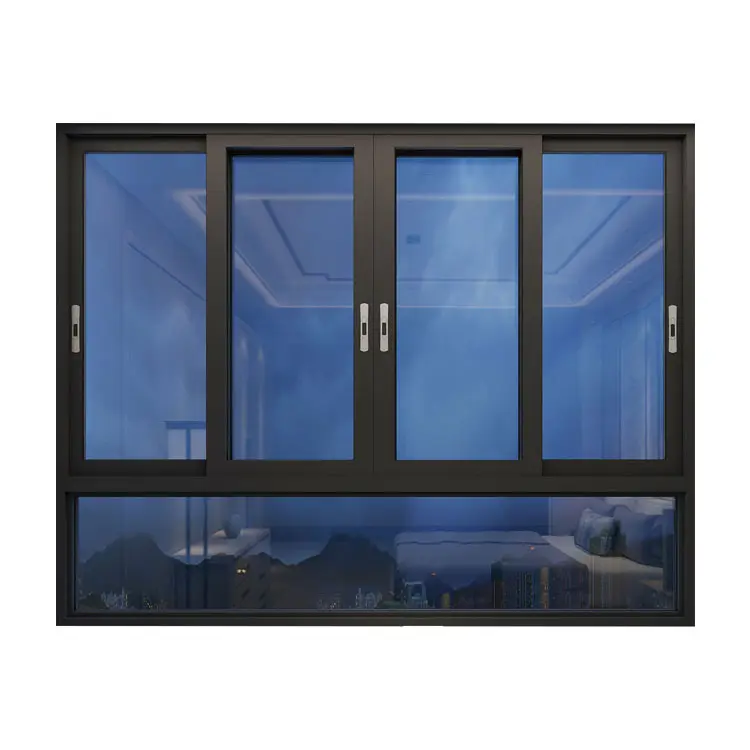 Двустворчатое Угловое окно, светоотражающее стекло, водонепроницаемое алюминиевое раздвижное окно и двери