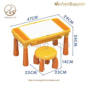 80個入り多機能教育プラスチックレンガ子供DIYブロックビルディングテーブルデスクおもちゃクリエイティブテーブルビルディング - Product Image 4