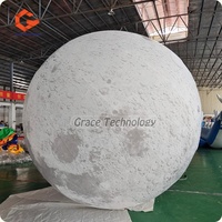 Ballon de Lune Gonflable de 3 Mètres avec Éclairage LED Ballon de Lune Gonflable pour Scène