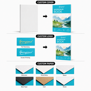 Giorgione Source Factory Bloc <span class=keywords><strong>de</strong></span> papier <span class=keywords><strong>aquarelle</strong></span> personnalisé 300g 9*12 pouces 20 feuilles, Prêt à expédier, Vente en gros, Prise en charge <span class=keywords><strong>de</strong></span> la personnalisation - Product Image 4
