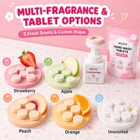 Kit de Démarrage de Tablettes Moussantes pour le Lavage des Mains pour Enfants, aux Surfactants Doux à la Fleur et à l'Aloe Vera, Savon Rechargeable pour la Maison et les Voyages