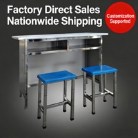 Bureau de travail en acier inoxydable de 1,2 m avec double tiroir, écologique, anti-rayures, durable, pour ordinateur, école, laboratoire, hôpital