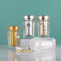 Bouteille transparente en plastique personnalisée de 60 ml pour pilules et gélules, double flacon pharmaceutique pour compléments alimentaires et vitamines