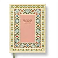 Journal de gratitude A5 à couverture rigide, motif floral rétro personnalisé, carnet de positivité quotidienne, journal de pleine conscience, cadeau