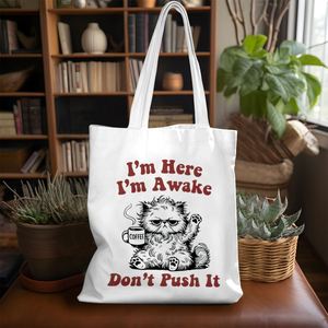 <b>Funny</b> Large Capacity Open Canvas <b>Tote</b> <b>Bag</b> Gag Gift for Women Animal Lover Birthday Christmas Reusable Eco-friendly Grocery <b>Bags</b> - Product Image 3