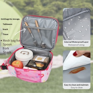 Sac isotherme à double compartiment personnalisé pour enfants avec fermeture éclair, design portable pour l'école - Product Image 4