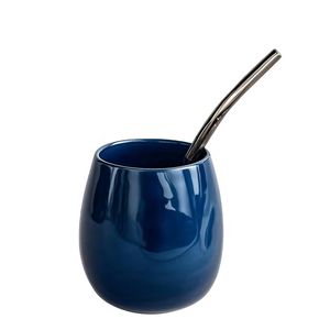 En gros, Tasses en céramique Mate de 250 ml, série Football, avec paille en acier inoxydable, réutilisables, portables, style sud-américain authentique pour Yerba - Product Image 4