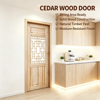 China Factory Solid Fir Lattice Interior Door Custom Pattern Timber Door for Export