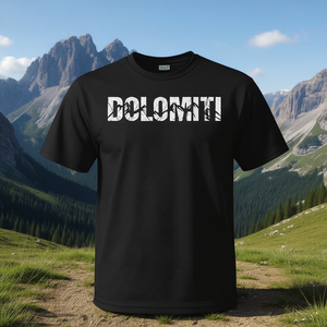 T-shirt promotionnel Dolomiti Alpes Italie Montagne Noir Unisexe Adulte Col Rond Manches Courtes - Product Image 3