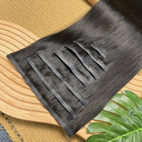 Nouvel arrivage Extensions de cheveux à double serrage en PU sans couture Extensions de cheveux bruts Ins Extensiones De Cabello Humano Con Clip