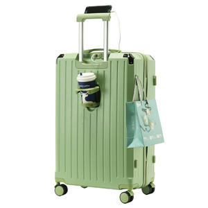 Dernier modèle de <span class=keywords><strong>valise</strong></span> ABS + PC Hardside Spinner <span class=keywords><strong>avec</strong></span> roue à ouverture frontale <span class=keywords><strong>Valise</strong></span> à verrouillage TSA <span class=keywords><strong>avec</strong></span> <span class=keywords><strong>chargeur</strong></span> de téléphone Porte-gobelet - Product Image 1